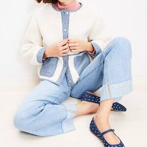 Denim Trim Sherpa Jacket